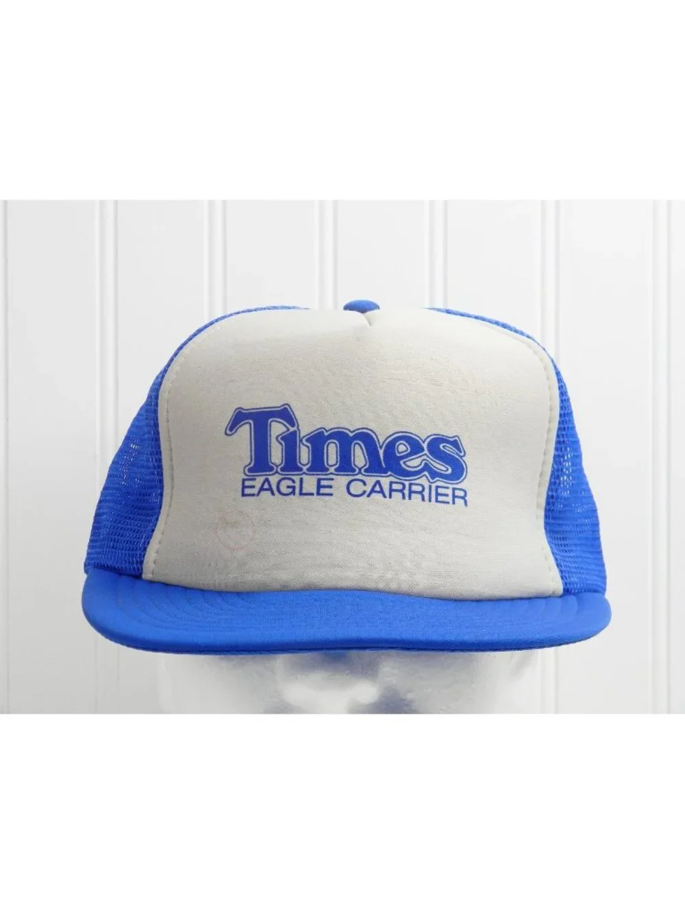 VTG Times Eagle Carrier Trucker Hat Blue Mesh Snapback Cap Designer Award